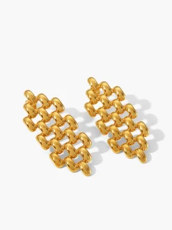 Online Hollow Beaded Chain Pendant Earrings Earrings|Accessories