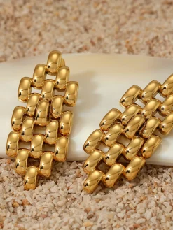 Online Hollow Beaded Chain Pendant Earrings Earrings|Accessories