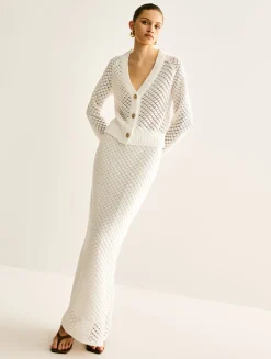 Best Hollow Lined Maxi Skirt Set Skirt Sets|Long Sleeve Sets