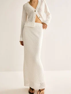 Best Hollow Lined Maxi Skirt Set Skirt Sets|Long Sleeve Sets