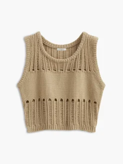 Hollow Out Stretch Sweater Vest Sweater Vests|Sweaters & Cardigans