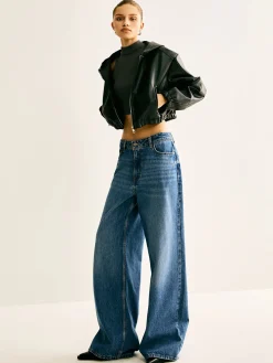 Outlet Hooded PU Leather Crop Jacket Outerwear|Crop Tops