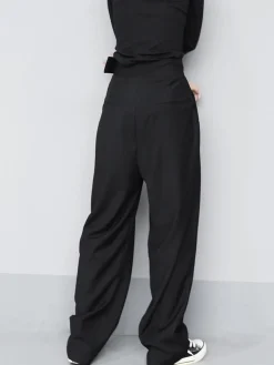 Discount Hook-and-Loop Fastener Wide Leg Velcro Pants Wide Leg|Pants