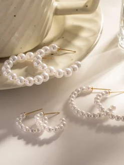 Outlet Hoop Pearl Earrings Earrings|Accessories