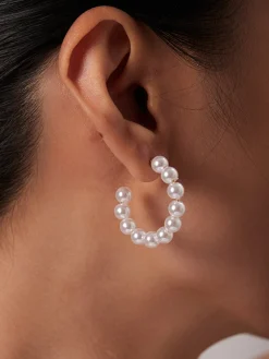 Outlet Hoop Pearl Earrings Earrings|Accessories
