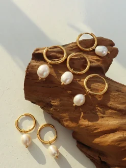 Online Hoop-Ring Pearl Drop Earrings Earrings|Accessories