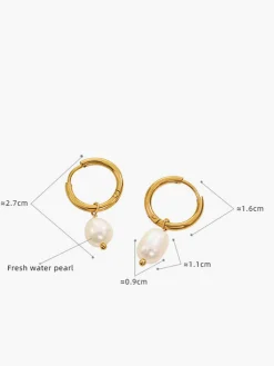 Online Hoop-Ring Pearl Drop Earrings Earrings|Accessories