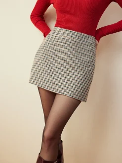 New Houndstooth A-Line Mini Skirt Skirts|Matching Sets
