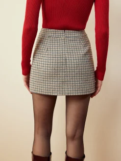 New Houndstooth A-Line Mini Skirt Skirts|Matching Sets