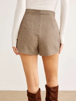 Houndstooth Button Shorts Shorts|Bottoms