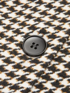 Houndstooth Split Blazer With Belt Outerwear|Blazers