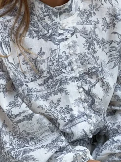 Sale Ink Painting Print Tie Up A-Line Short Dress Casual Dresses|Summer Dresses