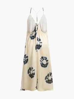 Online Ink Ripple Leisure Long Dress White Dresses|Casual Dresses