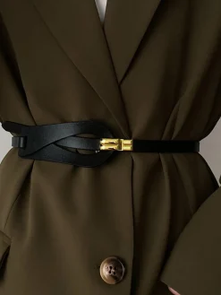 Irregular Hollow Leather Belt Belts & Chain|Accessories