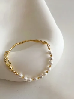 Outlet Irregular Metal Pearl Bracelet Rings & Bracelets|Accessories