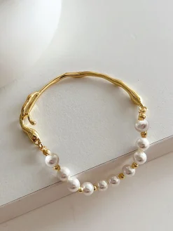 Outlet Irregular Metal Pearl Bracelet Rings & Bracelets|Accessories