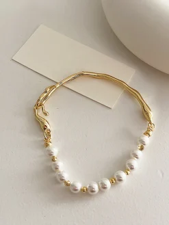 Outlet Irregular Metal Pearl Bracelet Rings & Bracelets|Accessories