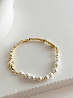 Outlet Irregular Metal Pearl Bracelet Rings & Bracelets|Accessories