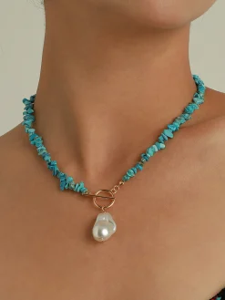 Best Irregular Pearl Turquoise Necklace Necklaces|Accessories