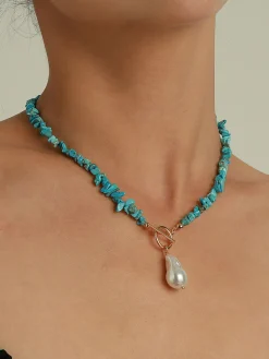 Best Irregular Pearl Turquoise Necklace Necklaces|Accessories