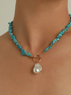 Best Irregular Pearl Turquoise Necklace Necklaces|Accessories