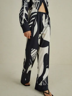 Sale Irregular Print Wide Leg Pants Set Pants Sets|Wide Leg