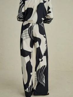 Sale Irregular Print Wide Leg Pants Set Pants Sets|Wide Leg