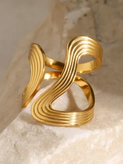 Discount Irregular Ripple Open Ring Rings & Bracelets|Accessories