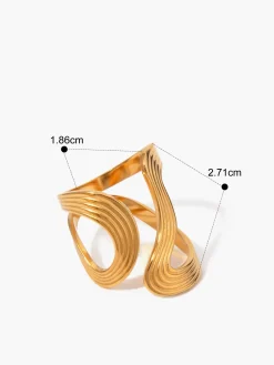 Discount Irregular Ripple Open Ring Rings & Bracelets|Accessories