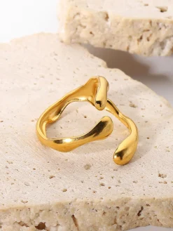 Clearance Irregular Wave Open Ring Rings & Bracelets|Accessories