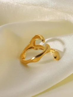 Clearance Irregular Wave Open Ring Rings & Bracelets|Accessories