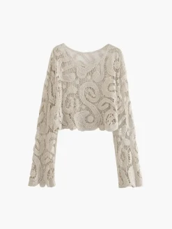 Outlet Island Mood Crochet Cover Up Top Sweater Tops|Sweaters & Cardigans