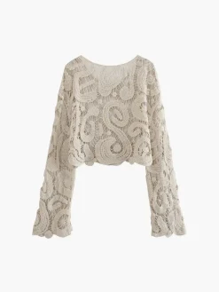 Outlet Island Mood Crochet Cover Up Top Sweater Tops|Sweaters & Cardigans