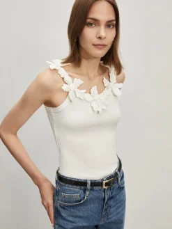 Discount Jacquard Crew Neck Slim Tank Top Tank Tops & Camis|Tops