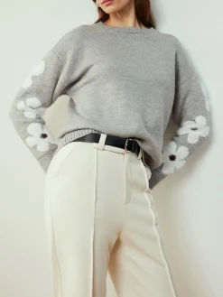 New Jacquard Floral Knit Top Sweater Tops|Sweaters & Cardigans