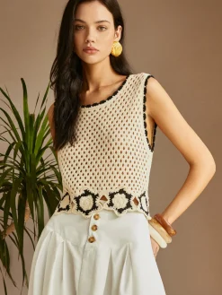 New Jacquard Hollow Out Sweater Vest Sweater Vests|Sweaters & Cardigans