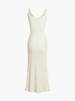 Outlet Jacquard Knit Midi Dress White Dresses|Sweater Dresses