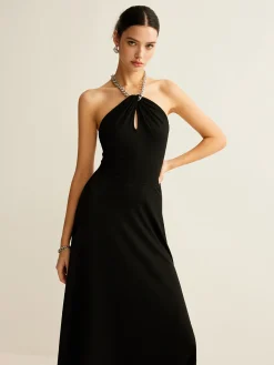 Outlet Keyhole Neckline Sleeveless Halter Dress Dresses