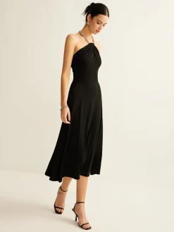 Outlet Keyhole Neckline Sleeveless Halter Dress Dresses