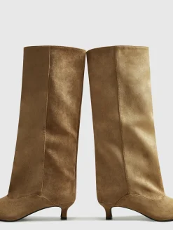 Kitten Suede Knee-High Boots Shoes|Accessories