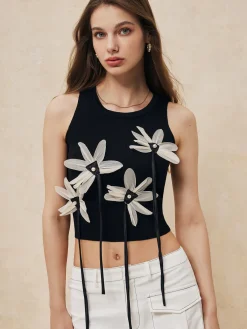 Discount Knit Floral Tassel Vest Sweater Vests|Sweaters & Cardigans