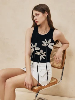 Discount Knit Floral Tassel Vest Sweater Vests|Sweaters & Cardigans
