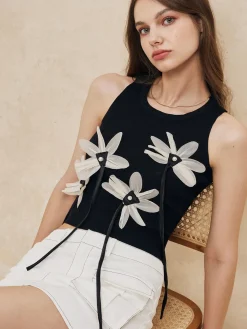 Discount Knit Floral Tassel Vest Sweater Vests|Sweaters & Cardigans