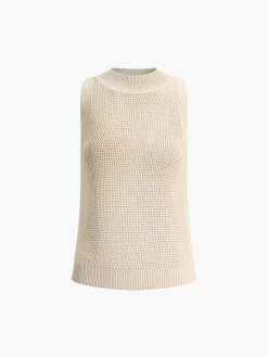 Discount Knit Hollow Solid Vest Vests|Tank Tops & Camis