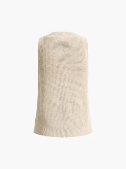 Discount Knit Hollow Solid Vest Vests|Tank Tops & Camis