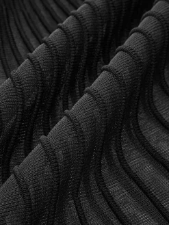 Online Knit Pleated Semi-sheer Maxi Skirt Skirts|Knitwear
