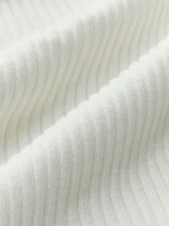 Best Knit Ribbed Crew Neck Asymmetric Top Sweater Tops|Sweaters & Cardigans