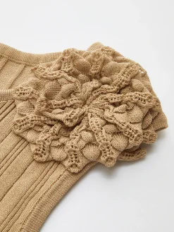 New Knit-Floral Lettuce Trim Tank Top Tank Tops & Camis|Knitwear