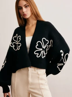 Sale Knit-Floral Short Outerwear Sweater Tops|Outerwear