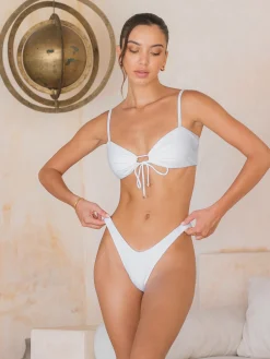 Online Knotted Adjustable Strap Bikini Set Swimwear|Tops